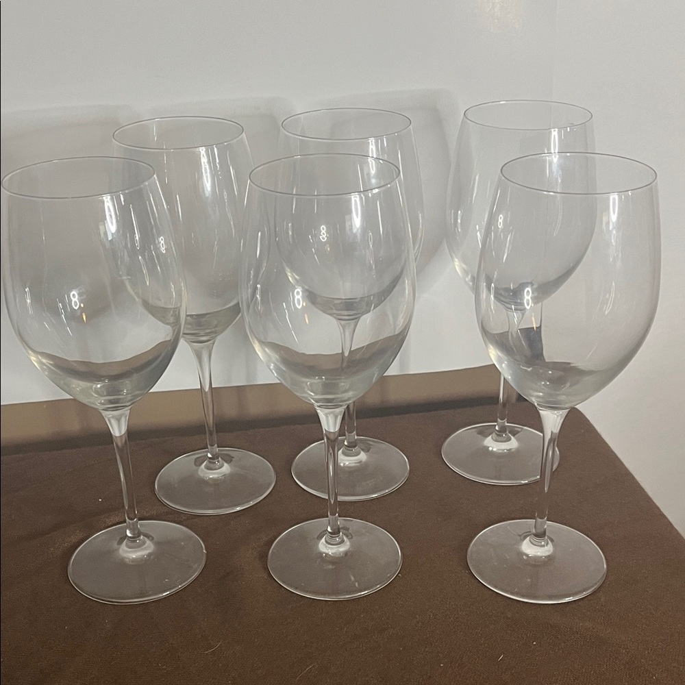 😄Bormioli Rocco 20oz crystal wine glasses (6) long stem